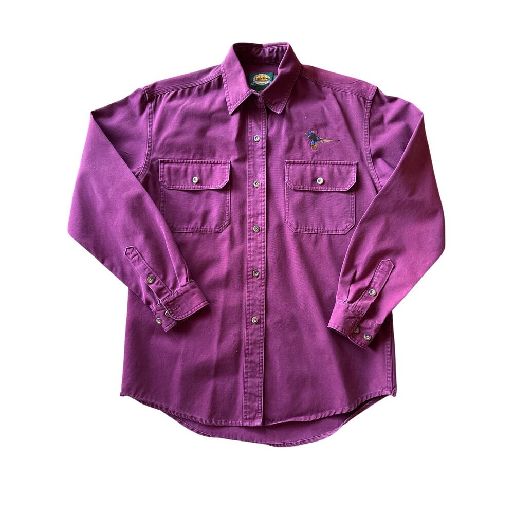 Cabela’s for Women Merlot Duck Twill Pheasant Embroidered Small Button Up Shirt